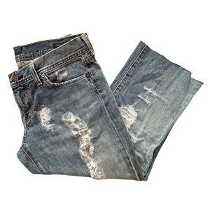 Citizens of Humanity Aritzia Cropped Low Waist Flair Jeans Distressed Size 27